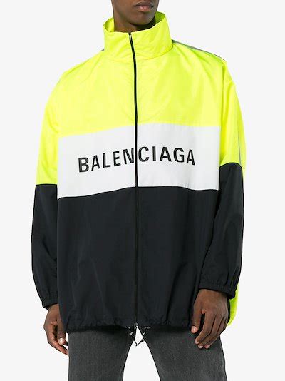 balenciaga logo zip up track jacket replica|balenciaga zip up jacket.